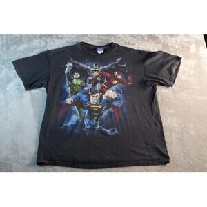 Justice League Shirt Mens XL Batman Superman Flash Green Lantern DC Comics Tee